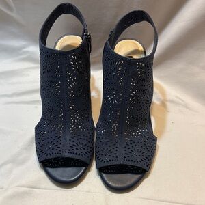 Alex Marie Navy Cutout Heeled Boots